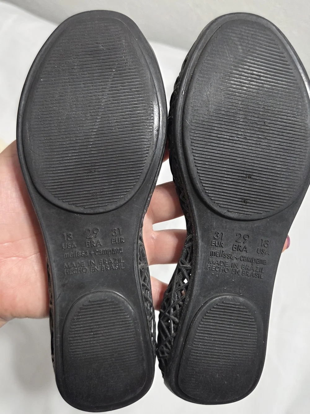 Girls' Black Cutout Jelly Flats - Kids Shoes
